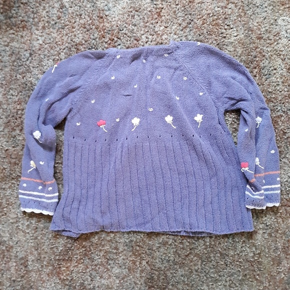 Catamini Spring Floral Knit Half Button Sweater - Picture 6 of 6